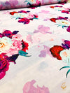 Baby pink colour print beautiful soft georgette fabric (per meter) 110 cm width