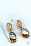 Golden colour beautiful shiny crystal small earring
