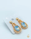 Pastel blue colour beautiful shiny crystal small earring