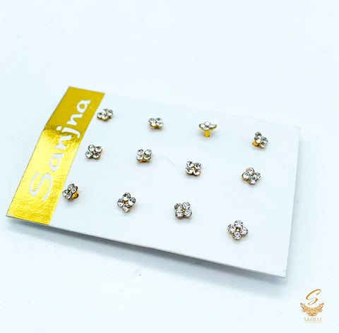 Beautiful shiny jerkan silver stone Nose Pin (each)