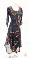 black colour georgette based floral printkurti size 36