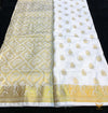 Off White Kanjivaram Style Art Silk Saree With Unstitched Blouse