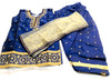 Nevi bluecolour silk based dot print kids punjabi suit