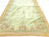 Pastelmint colour netting based floral work heavy embroidery jaal work with stones all over with heavy work on blouse