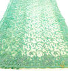 Pastel sea green colour netting based heavy embroidery jaal work with stones all over with heavy work on blouse