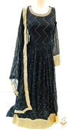 Black colour pure georgette sequenced work with embroidery and beautiful border kameez and dupatta size 42(upto 44)
