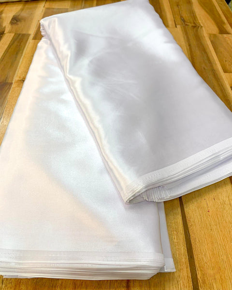 Silver white colour Satin Silk beautiful soft fabric(Per meter) 112cm width