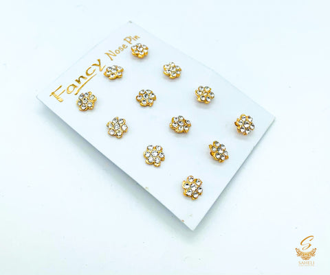 Beautiful shiny jerkan silver stone Nose Pin Each