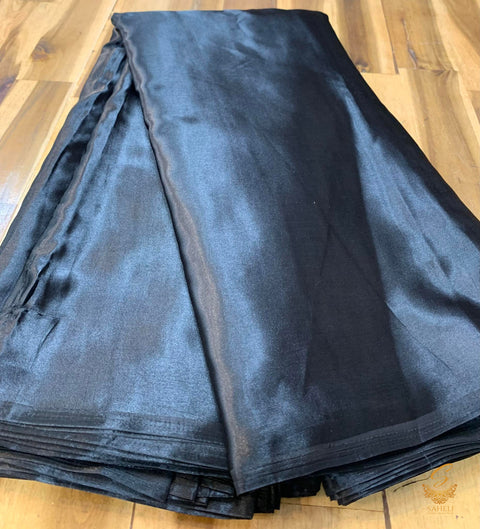 Dark Nevi blue colour Satin Silk beautiful soft fabric(Per meter) 112cm width