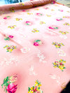 Light peach colour print beautiful soft crape fabric (per meter) 110 cm width