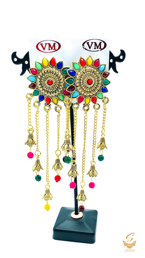 Beautiful Oxidised multicoloured Earrings Jhumka