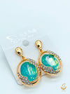 Aqua colour beautiful shiny crystal small earring