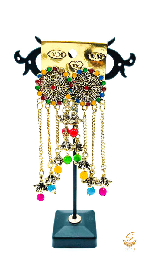Beautiful Oxidised multicoloured Earrings Jhumka