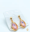 Pastel Pink colour beautiful shiny crystal small earring