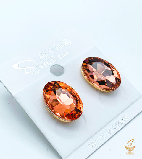 Copper Colour Beautiful Shiny Crystal Small stud