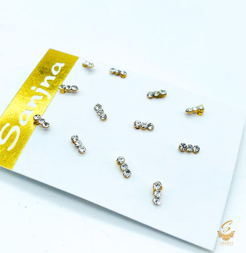 Beautiful shiny jerkan silver stone Nose Pin (mini size)