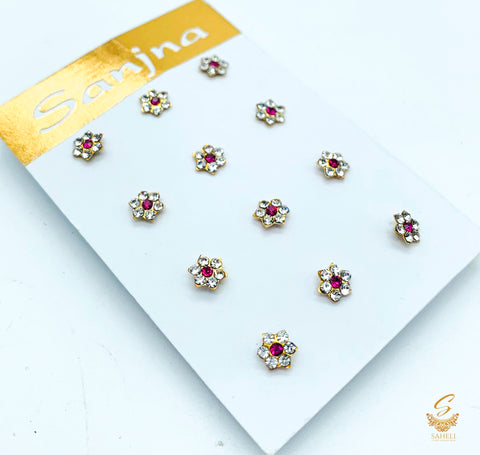 Beautiful shiny jerkan silver stone Nose Pin (Each)