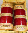 BEautiful Cherry Red Colour American Diamond Kade Bridal Churra