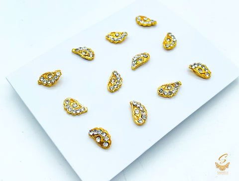Beautiful shiny jerkan silver stone Nose Pin (Each)