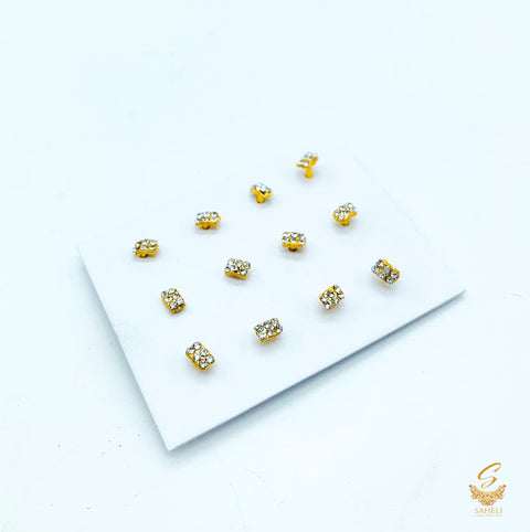 Beautiful shiny jerkan silver stone Nose Pin (Each)