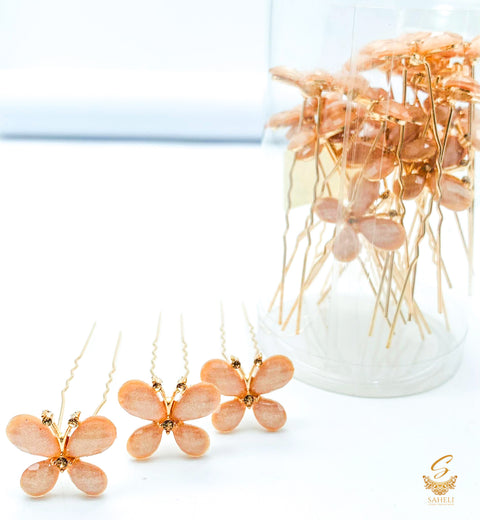 Dark rosegold Crystal Stones with jerkan stone butterfly design beautiful Jura Pins  PER BOX (20 Pins in 1Box)
