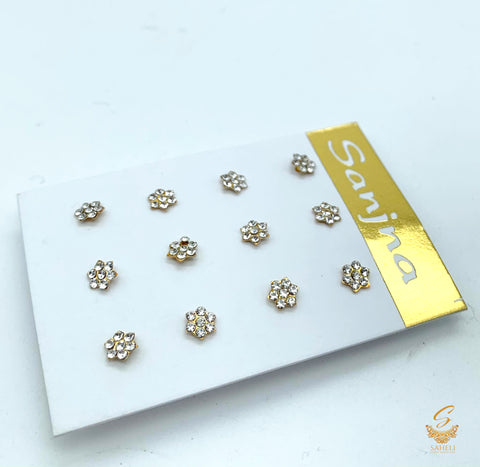 Beautiful shiny jerkan silver stone Nose Pin (Each)