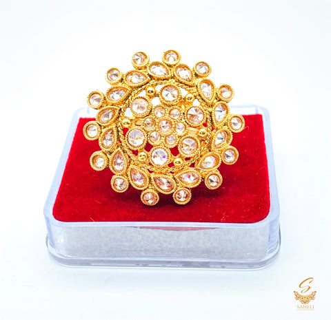 Polki  stone beautiful adjustable Ring
