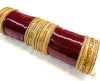 Beautiful Deep MAroon Colour Pearl & kundan Kade Bridal Churra