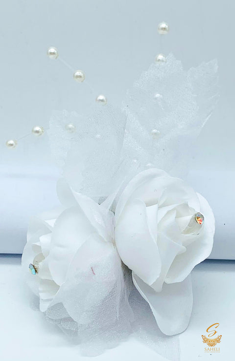 Beautiful coloured Rose with pearls For hair styling (price per Rose)