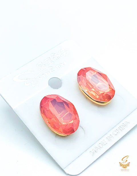 Pink Colour Beautiful Shiny Crystal Small stud