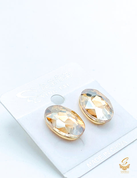 Golden Colour Beautiful Shiny Crystal Small stud