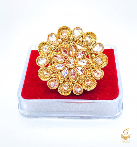 Polki stone beautiful adjustable Ring