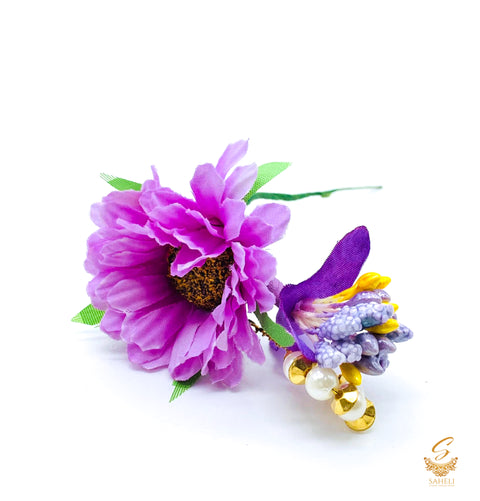 Beautiful Floral Pin with pearls For Hair Styling (Price Per Pin)