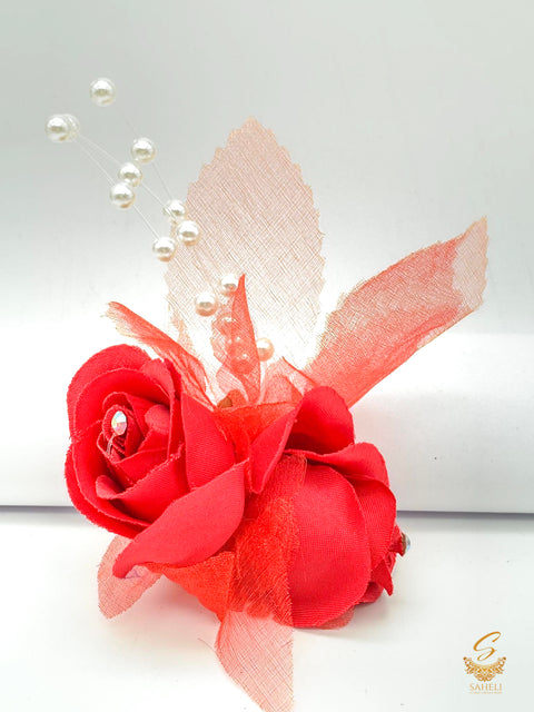 Beautiful coloured Rose with pearls For hair styling (price per Rose)