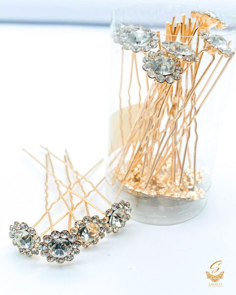 Silver colour jerkan stone flower design beautiful Jura Pins  PER BOX (20 Pins in 1Box)