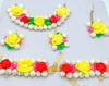 Floral Jwellery For Haldi (Necklace ,bracelet , earring and Tikka)