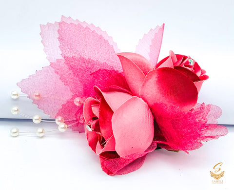 Beautiful coloured Rose with pearls For hair styling (price per Rose)