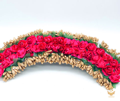 Floral Hair Gajra with pearls