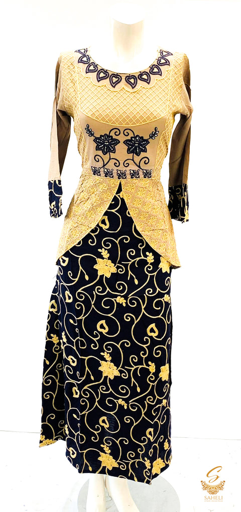 all over embroidery jacket style Rayon Kurti