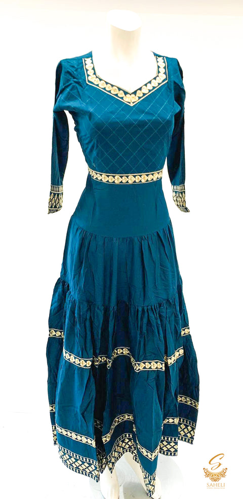 heavy flared embroidered Rayon Kurti