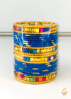 Firozi colour metal bangles set for kids