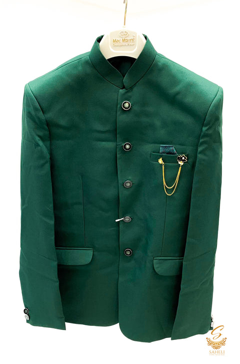 Dark green colour Jodhpuri Suit for Men