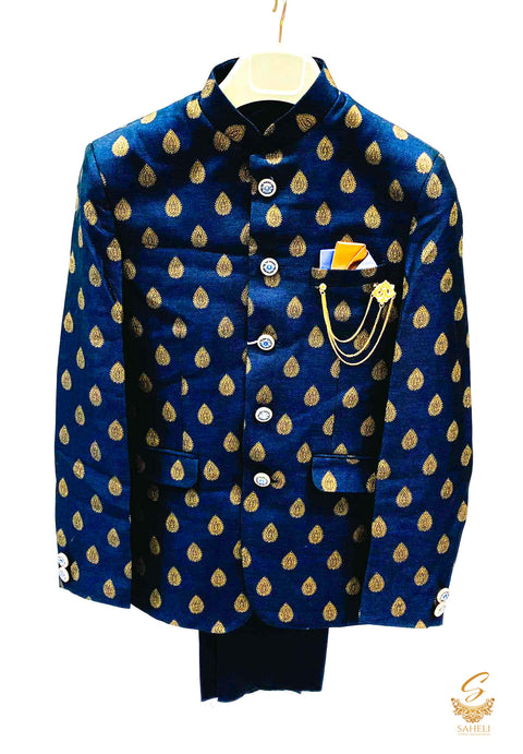 Nevi Blue colour Jodhpuri Suit for Men