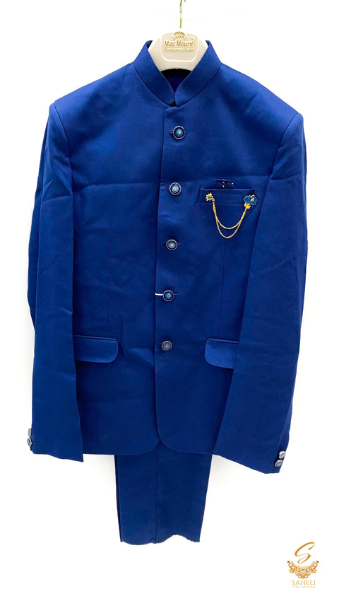 Royal blue colour Jodhpuri Suit for Men