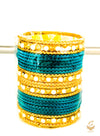 Rama green colour metal bangles set for kids