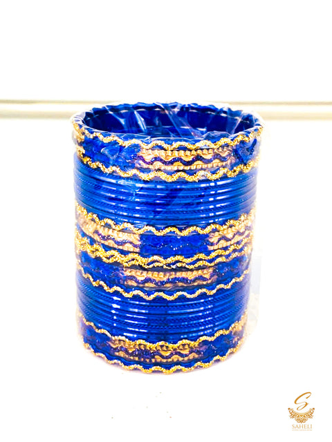 Firozi colour golden shimmer metal bangles set for kids4