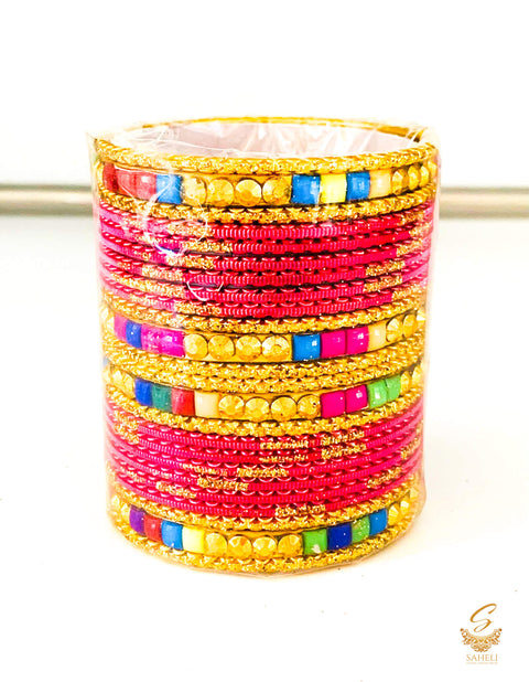 Mazenta colour metal bangles set for kids
