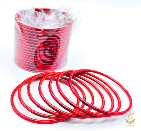 Maroon colour metal bangles for kids (2 dozen)