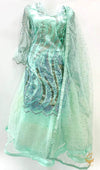Pastel mint colour kameez with embroidery & Sequin work & stone work heavy flared lehnga & dupatta