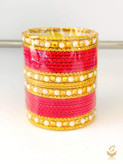 Mazenta colour metal bangles set for kids